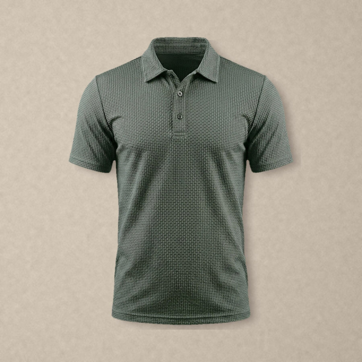 Pánské polo Capri v khaki barvě, čelní pohled